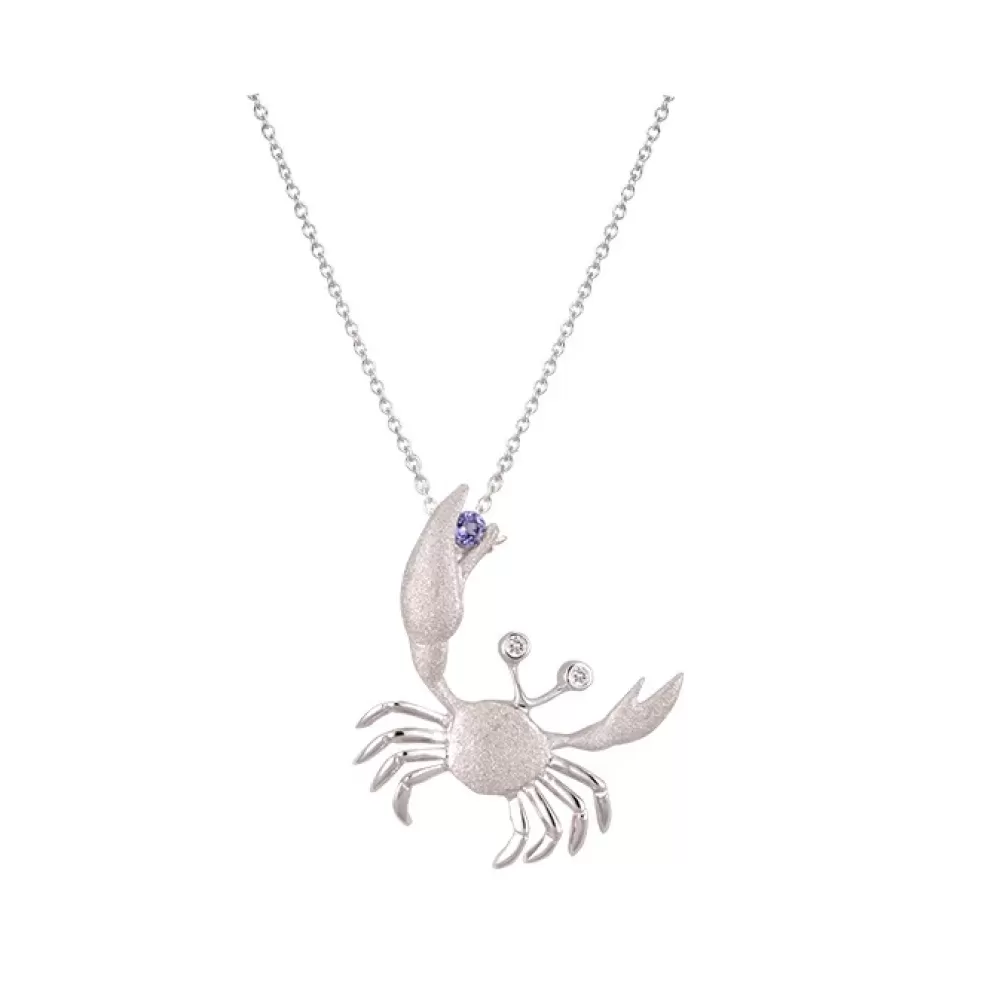 Pendants & Necklaces | Denny Wong 14K 22Mm Crab Pendant With 2 Diamonds And 1 Tanzanite