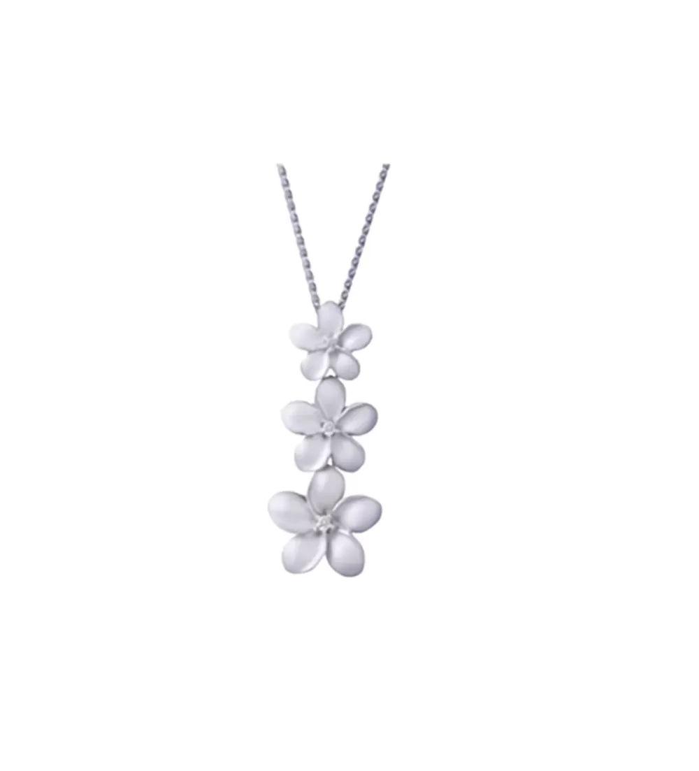 Pendants & Necklaces | Denny Wong 14Kw 6, 8 & 10Mm Plumeria Lei Slide Pendant With 3 Diamonds